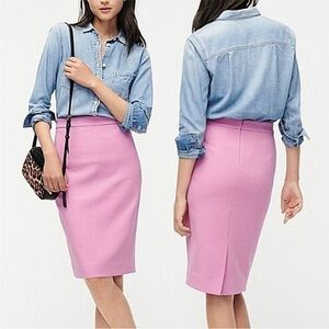 J. Crew Pink Wool No 2 Pencil Skirt
